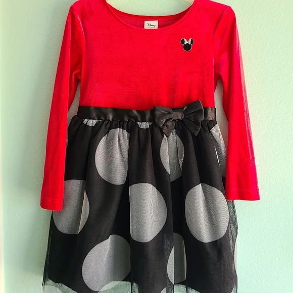 jumping beans | Dresses | Disney Jumping Beans Minnie Mouse Long Sleeve  Polkadot Dress | Poshmark
